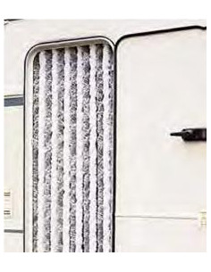 Caravan Chenille Curtain Grey and White