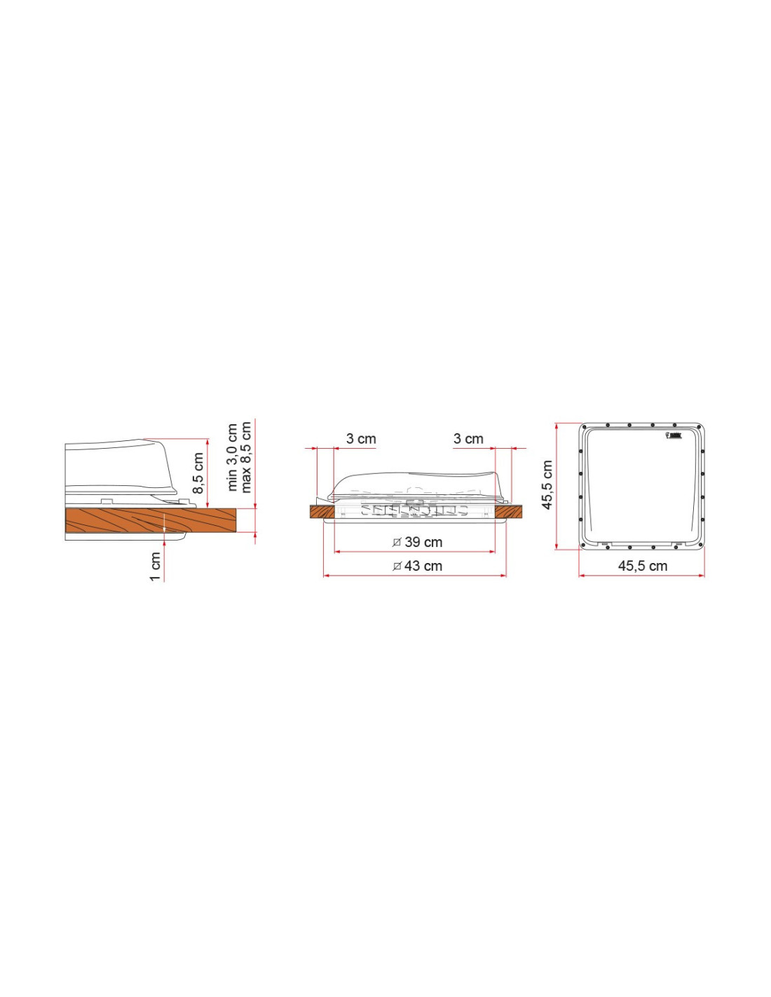 DÉFLECTEUR POUR LANTERNEAU 400X400 - THERMOFORM